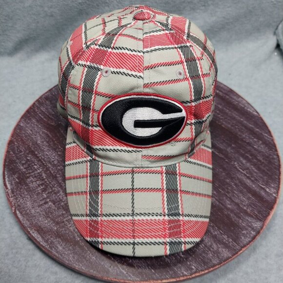 University Of Georgia Bulldogs Plaid Adjustable Baseball Cap - Picture 1 of 8
